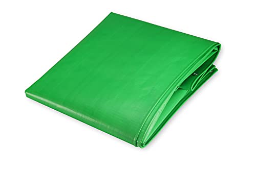 Image of SIGMA (LABLE) 10FT X 8FT 230 GSM Waterproof Tarpaulin Sheet Super Strong, Home Roof Balcony Shed Protector UV Treated Reusable Multipurpose Cover,Green-White(Eyelets Every 3ft) As Per BIS 7903