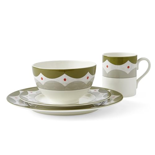 Image of Spode Kit Kemp 6 inch Geo Bowl | Geometric Abstract Design | Porcelain | Dishwasher and Microwave Safe | Ideal for Pasta, Cereal, Soup, and Rice | Home & Gathering Use