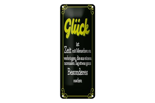 Femer Cartel de chapa con texto en alemán 'Glück aus normalen Tag was besondere machen Schild 27x10 cm Glück aus normalen Tag