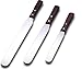 Straight Icing Spatula Stainless Steel Baking Set of 6, 8" & 10" Wooden Handle Cake Decorating Frosting Spatulas