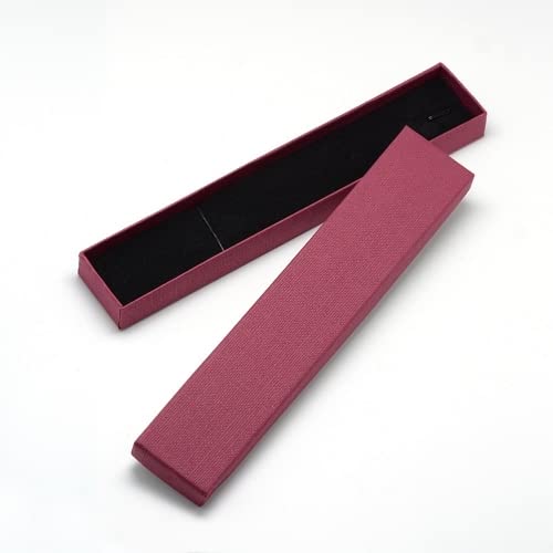 RFYNREW 12pcs Cardboard Jewelry Set Gift Box Ring Necklace Bracelets Earring Gift Packaging Boxes With Sponge Inside Rectangle-FireBrick 21x4x2cm