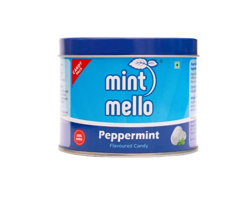 Image of CandyVille Mint Mello Peppermint Candy Tin (340Gram)|Mild Mint|With Menthol|Flavoured Candy