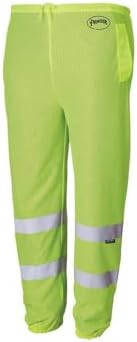 Pioneer Hi Vis Reflective Safety Pants for Men & Women - High Visibility Mesh for Construction, Traffic Work - Yellow/Green
