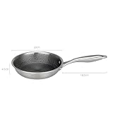 EliteHoff Patelnia indukcyjna 20 cm ze stali nierdzewnej ze strukturą plastra miodu, patelnia nieprzywierająca, uniwersalna, do wszystkich kuchenek, nadaje się do piekarnika i zmywarki (E-7545)