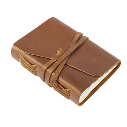 Carnet de voyage cuir véritable rechargeable marron bloc-notes vintage journal intime