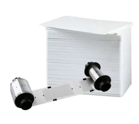 Nisca NiscaClear250 1.0 mil Clear Patch Laminate - 250 Count for PR5302 Printers with 500 ID Zone Premium White Blank Plastic CR80 30 Mil PVC Cards