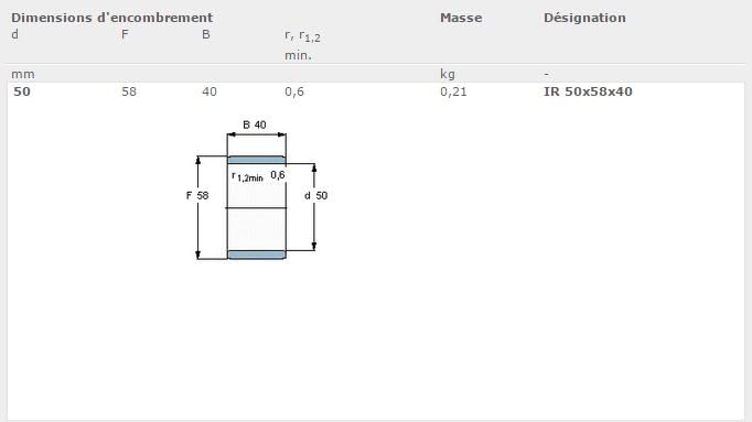 SKF IR 50X58X40 Inner Ring, Metric, 50mm Bore, 58mm OD, 40mm Width