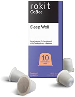 Rokit Coffee | Café para Dormir Bien | Café Arábica Tostado Descafeinado  con Extracto de Valeriana | Cápsulas Compatibles con la Máquina de Café  Nespresso | 10 Cápsulas | Libre de Cafeína - PREYCA
