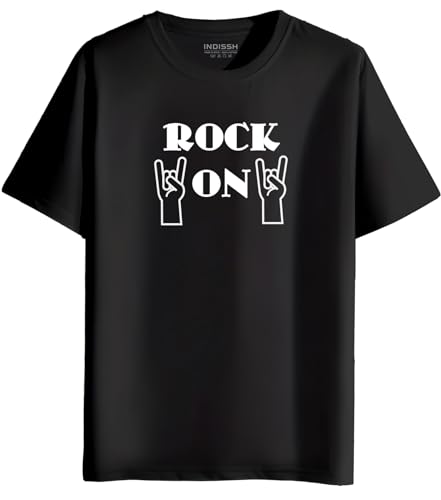 Image of INDISSH Unisex Printed Half Sleeve T-Shirt, Round Neck | Half Sleeve | Casual | Printed Tshirt for Men & Women - RNM-FB-BST03-BLK-2XL