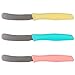 Quttin Couteau à beurre Set de 3 pièces, léger et maniable avec lame aiguisée, hygiénique et résistant, manche en polypropylène en 3 couleurs, modèle Samba