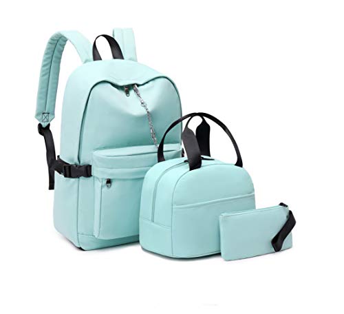 Girl Laptop Backpack Set with Lunch Bag and Pencil Purse Light Blue Chain2