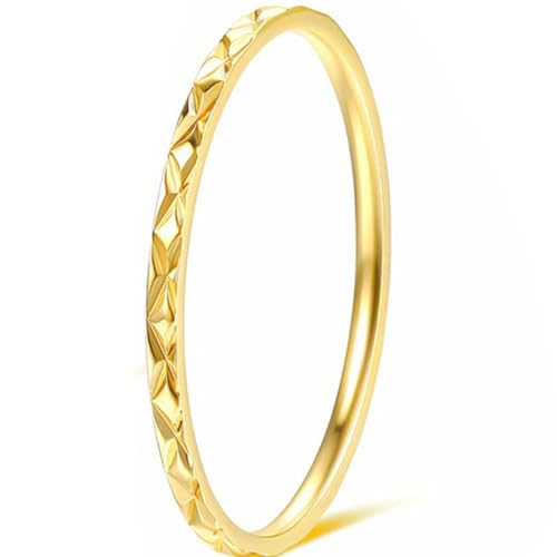 Jude Jewelers 1mm Stainless Steel Rhombic Faced Classic Plain Stackable Wedding Band Ring