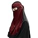 BXT Women Saudi Niqab Islamic Muslim Face Veil Plain Color Mask Stretchy Scarf Arabian Iranian Shawl Mosque Headwrap Eid Ramadan Headpiece Praying Worship Costume Accessories