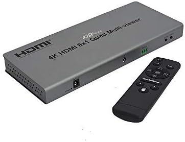 XOLORspace QV801 8x1 4K HDMI Quad Multi-viewer Screen Divider 8 HDMI Screen Splitter with Seamless Switching