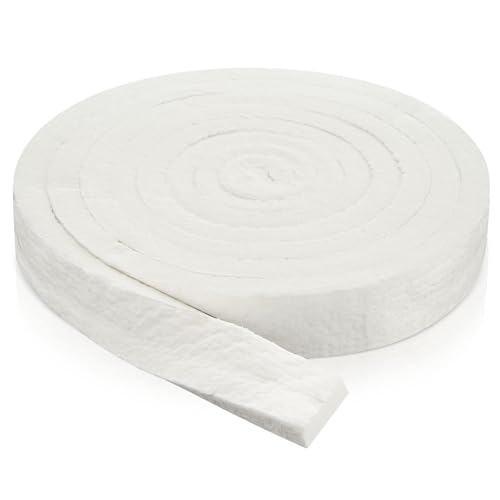 Qilery 2' x 1' x 200'' Fireproof Insert Insulation for Fireplace, Strip Fiber Blanket Rated to 2200f High Temperature Resistance Gasket for Wood Stove Pellet Stove Boiler Kiln Forge Fireplace, DIY
