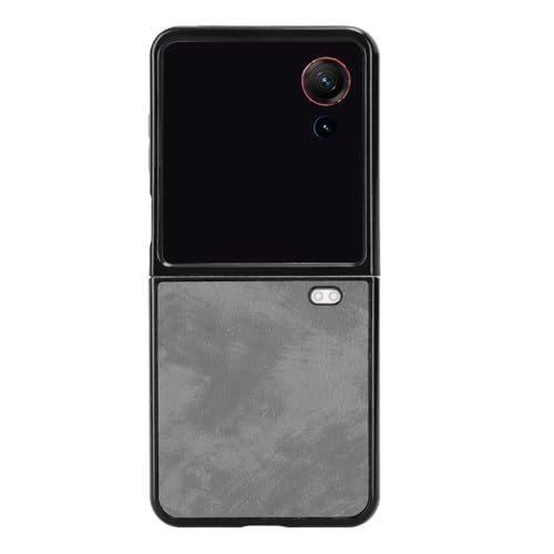 TRIPLE RIVER�EFor Nubia Flip 3 �P�[�X �ϏՌ� �J�o�[ �܂肽���݌^ PU���U�[ For ZTE �k�r�A �t���b�v3(�O���[)