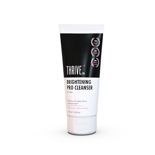 Image of ThriveCo Brightening PRO Complete Skincare Kit | Cleanser + Serum + Sunscreen SPF 50+ | With Kojic Acid, Vitamin C, Diacnemide, Glutathione & Rice Water | Brightens Skin, Fades Dark Spots| For Men