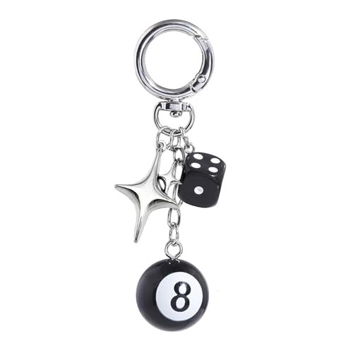 Pmeixcy Star Dice Keychain for Bags, Black - Image 2