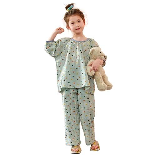 [VOKLLIYU] ���� ���̎q �p�W���} �q���� ���[���E�F�A �K�[���Y �L�b�Y 2�_�Z�b�g �p�W���} ���킢�� ������� �t�ďH�~ �Q�Ԓ� ������ ���� ���K ���G�肪���� 120-170cm (1-�O���[��, 140)