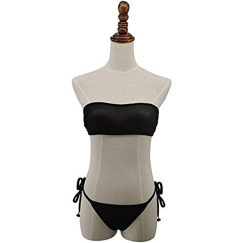 Women's three-point Mesh bikini,Summer Beach See-Through Mesh Bandeau Top, Mini Brazilian Thong Bottom