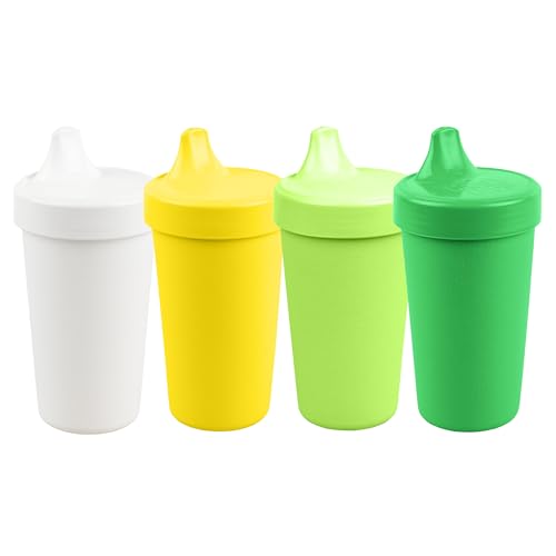 Image of Re-Play Made in USA 10 Oz. Sippy Cups for Toddlers, Pack of 4 - Reusable Spill Proof Cups for Kids, Dishwasher/Microwave Safe - Hard Spout Sippy Cups for Toddlers 3.13" x 6.25", Stem