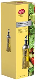Tablecraft Olive Oil Infuser, Glass with Plastic & Metal Pour Spout Top, Clear, Model: image 4