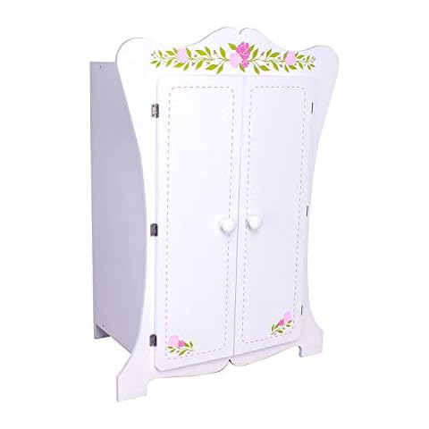habeig Kinderschrank #355 Kleiderschrank 70cm hoch Wandschrank Hängeschrank weiß 2 Türen Puppenschrank Cover