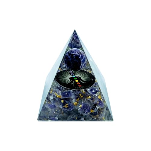 Image of Aura Amethyst Ball Pyramid (3inch) | Crystal Pyramid for Positive Energy, Wealth, Meditation,Money, Health, Good Luck,Feng Shui, Vastu Correction, Office, Home Dcor, Gift