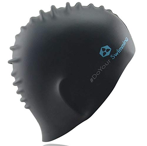 #DoYourSwimming »Franklin« Zwemmuts met oordopjes & neusclip, unisex van duurzame kwaliteit siliconen (elastaan), zeer elastisch, past zich perfect aan elke hoofdvorm aan. Zwart - Image 3