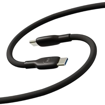Motorola, Cabo de Dados de Silicone 2 Metros USB-C - USB-C, Preto