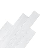 Luxdecor Real Wood Wall Planks - White Shiplap Boards 5' Peel and Stick - 10 Pieces, 12.5 Sq Ft
