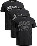 JACK & JONES T-Shirt Männer Regular, Jack and Jones Tshirt Herren 3er-Pack (Regular Opt-1, Größe XL)