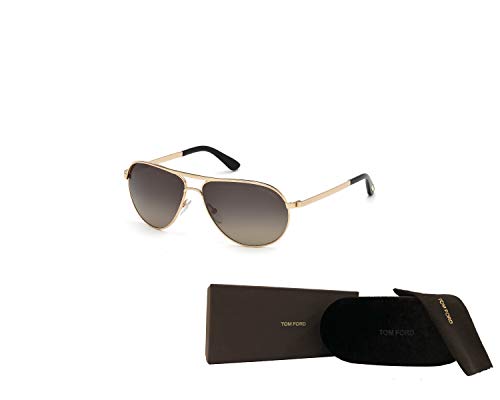 Ft0144 Marko 28D 58Mm Shiny Rose Gold/Polarized Grey Pilot Sunglasses For Men + Bundle With Designer Iwear Care Kit #TOP2