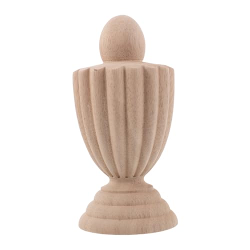 CONGARTENO European Style Finials Unfinished Carved Staircase Newel Post Caps for DIY Crafts Decorative Tops for Curtain Rods Bed Posts