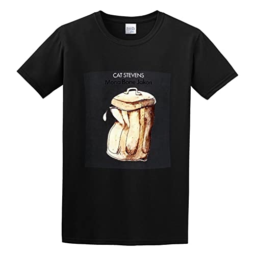 MAIZHECLUB Men's Casual Shirt Cat Stevens Mona Bone Jakon Tracks Short Sleeves Black L