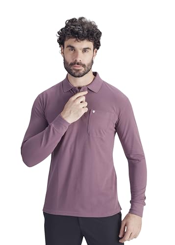 Image of Men's Cotton-Rich Full-Sleeve Polo T-Shirt with Pocket Premium Pique Fabric Casual & Stylish
