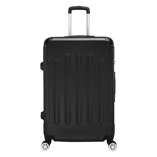Luggage 3 Piece Set Suitcase, Airline Approved ABS Hardshell Luggage with Spinner Wheels, Carry on Lightweight Suitcase with Telescoping Handle, Black(20 ", 24 ",28")3