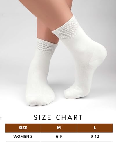 Amutost Women's Thin Cotton Crew Socks – Non-Slip Heel, Breathable & Moisture-Wicking,5-Pack Anti-Slip for Workouts,Casual,Durable Washable Design — view 6
