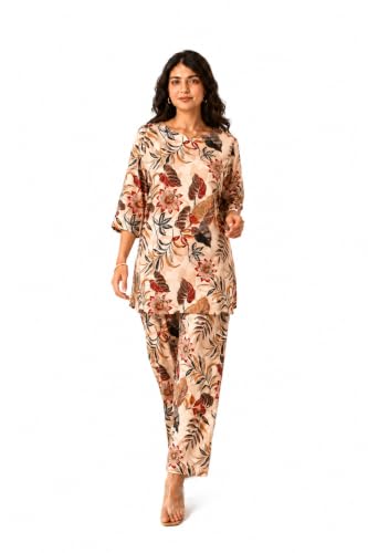Image of RANGRIKA.in Co-ord Set for Women Stylish | Kurta Set for | Short Kurti with Palazzo | Ethnic Jaipuri Kurti Set | Kurti Palazzo Set | Salwar Suit
