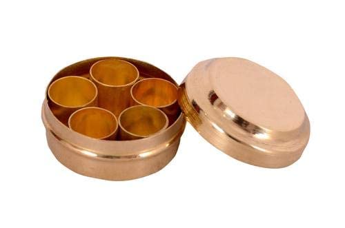 Tirtha Enterprises Miniature Brass Masala Box Vintage Showpiece Figurene for Home Decors | Pack of 1 (B0B7Y43DPG) Amazon Price History, Amazon Price Tracker