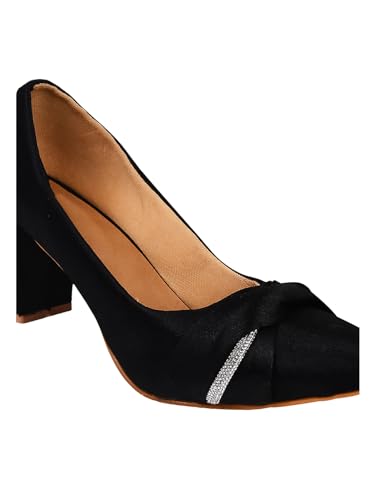 Image of TRYME Chunky Heel Bellies Women's Fashion Pointed Block Heel Pump Shoes for Party and Formal Occasions