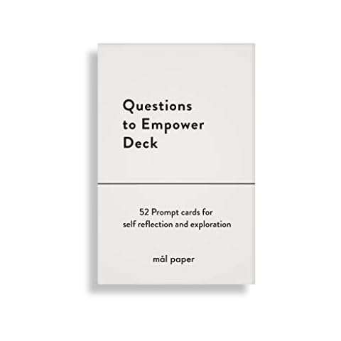 Mal Paper Questions To Empower Card Deck - 52 Pack | For a Mindfulness Challenge, Inspirational Cards, Self Reflection Prompts & as a Positive Thinking Tool | Thought Provoking Gifts for Men & Women Cover