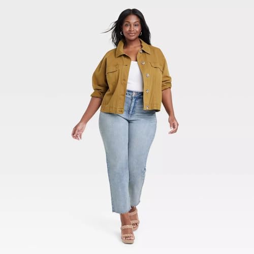 Ava & Viv Women's High-Rise Cropped Slim Straight Jeans -3