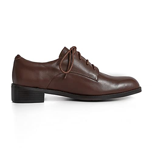 Oneeno Women's Classic Lace-Up Brown Leather Oxford 10 M Us #TOP1