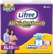 Adult Diaper Pants for Overnight Use, High Absorbency, Pull Up Style, Leak Protection, Unisex, XL Size, Pack of 10