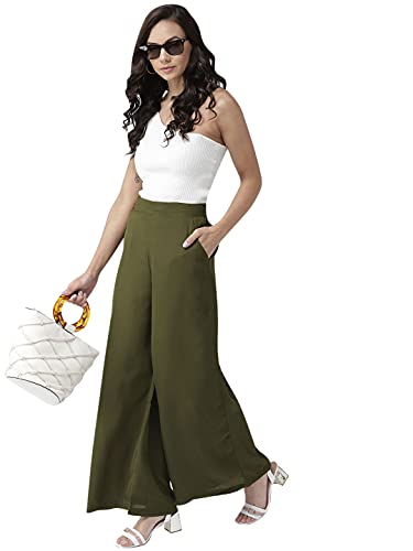 Image of Style Quotient Women Black Solid Flared Palazzos