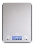 Silva-Homeline KW 210 Inox elektronische Küchenwaage, Digital, Edelstahl, stilvolle ultradünne Lebensmittelwaage mit LCD-Display