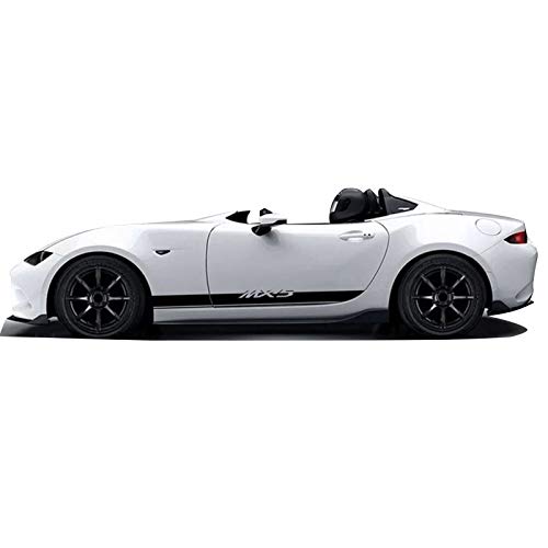 XMEIFEI PARTS Car Styling Door Side Skirt Stripes Auto Body Decor Stickers Customized Racing Sport Vinyl Decal for Mazda MX-5 3 Doors (Color Name : Matte Black)