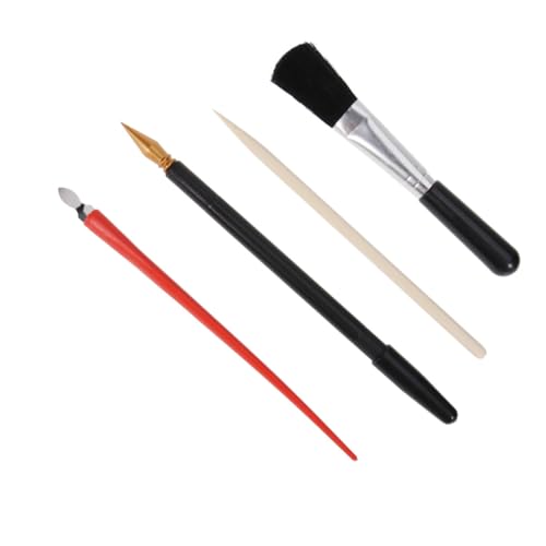 Operitacx 4piezas Kit De Herramientas Para Pintar Rayones Bolígrafo Rascador y Pincel Portátil