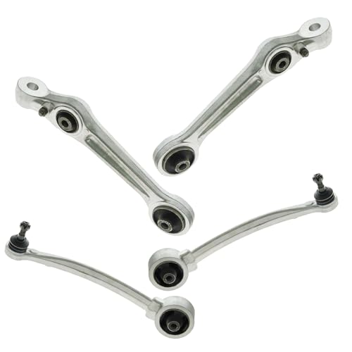 TRQ Front Lower Driver and Passenger Side Control Arm and Ball Joint Set 4 Piece Compatible with 2009-2012 Hyundai Genesis 2011-2013 Equus